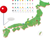 日本地図　立体　都道府県　マップピン