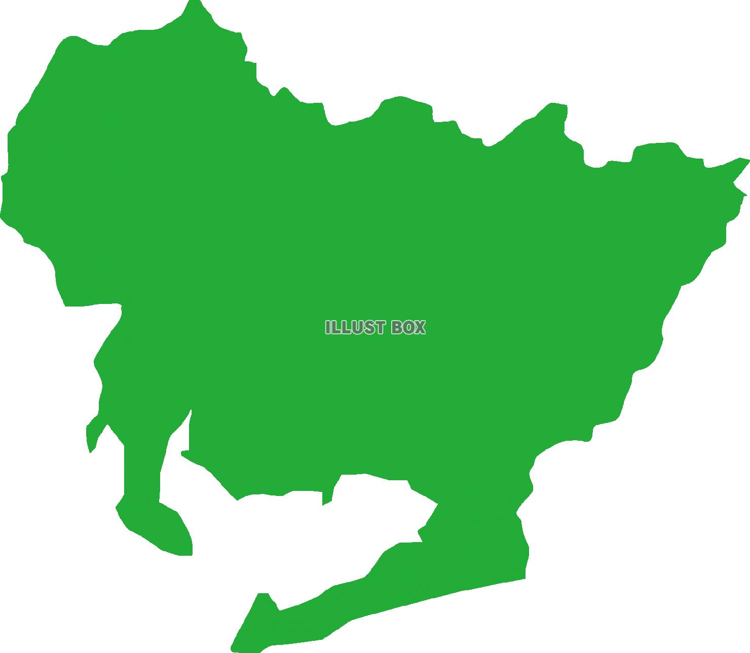 愛知県の地図（緑色）