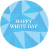 ホワイトデー・アイコン（丸型・円形）HAPPY WHITE DAY