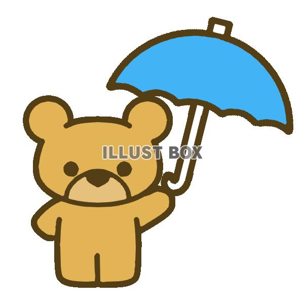 傘を差したクマ　透過png