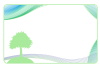 緑の木のシルエットと曲線のフレーム