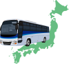 バス　日本　地図　旅行