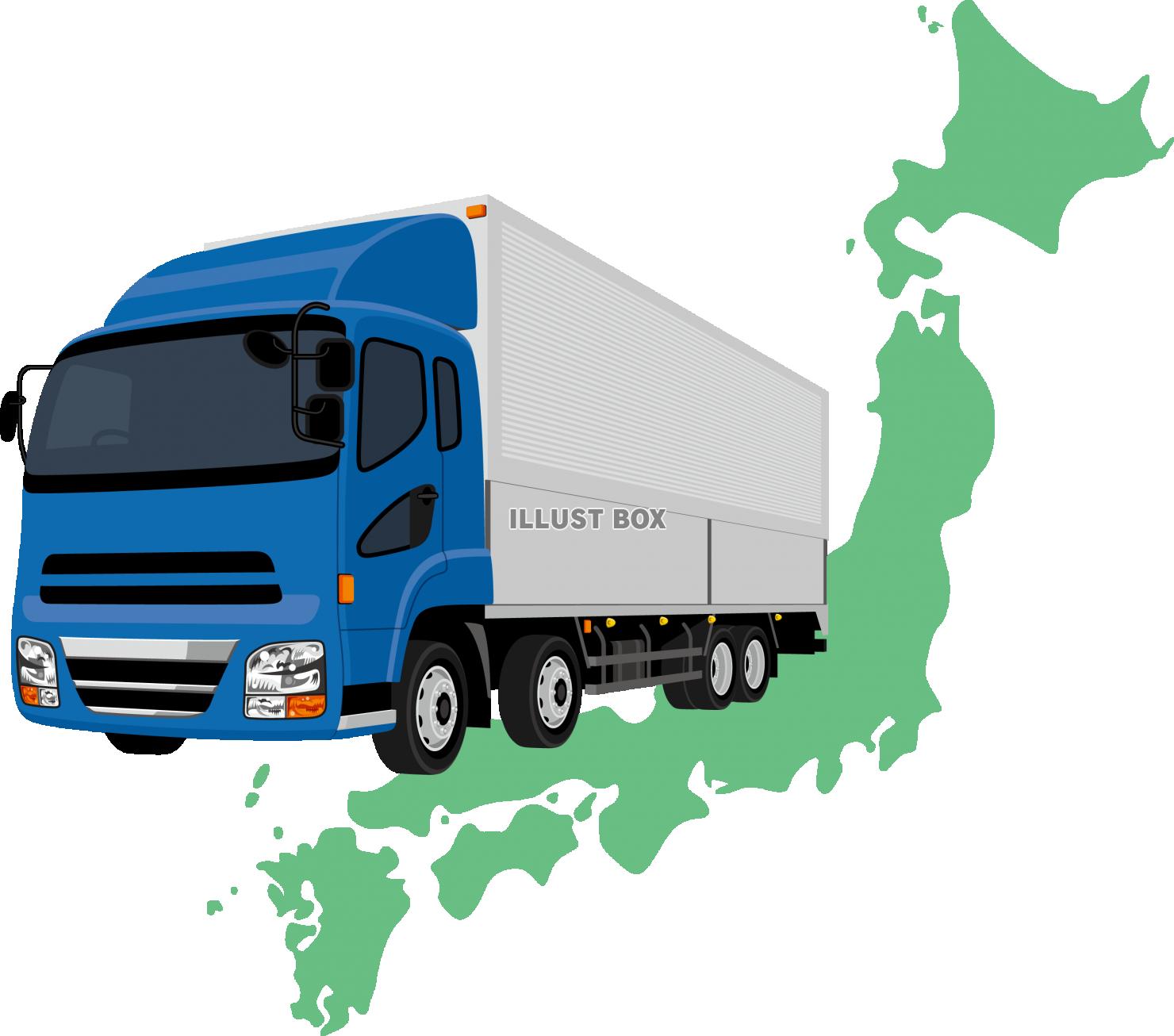 トラック　日本　地図　物流