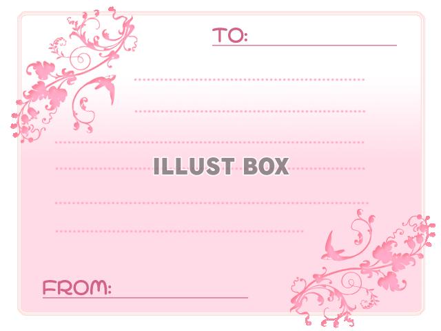 フローラルピンクのメッセージカード