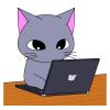 【ねこ】PCで作業する猫