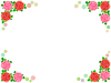 薔薇の花フレーム花模様飾り枠素材イラスト。透過PNG