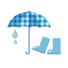 雨傘と長靴（ブルー）