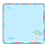 梅雨の傘メッセージカード：ブルー