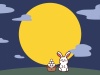 お月見とウサギ　コピースペース