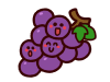 かわいいブドウのキャラクター　紫