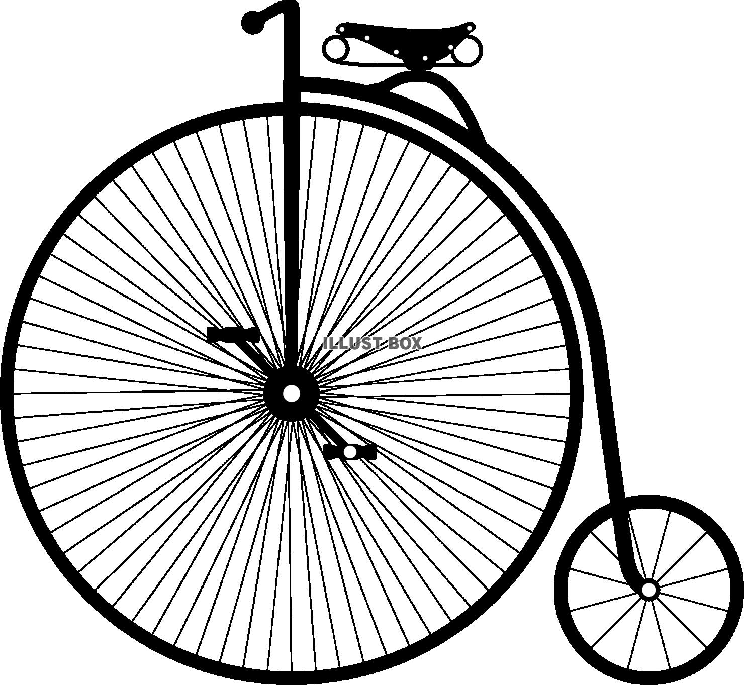 レトロでクラシカルな自転車　シルエット