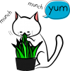 にゃっこさん猫草を食べる【PNG】