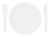 シンプルなお皿とナイフとフォーク