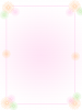 フローラルな花のフレーム【縦】：ピンク