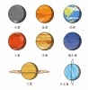 太陽系惑星のイメージセット（主線）