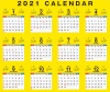 2021年 年間カレンダー（卓上）黄色・定番