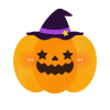 ハロウィンのかぼちゃ（星・帽子）