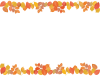 紅葉秋冬葉っぱシンプル手書き水彩飾り枠背景フリー素材【9月10月11月頃の植物】