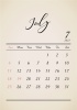 2021年 7月 おしゃれレトロカレンダー（A4 ）