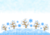 冬の木と笑顔の雪の結晶フレーム
