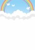 青空と虹の背景フレーム_E