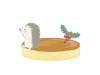 チーズケーキとハリネズミのイラスト　線あり