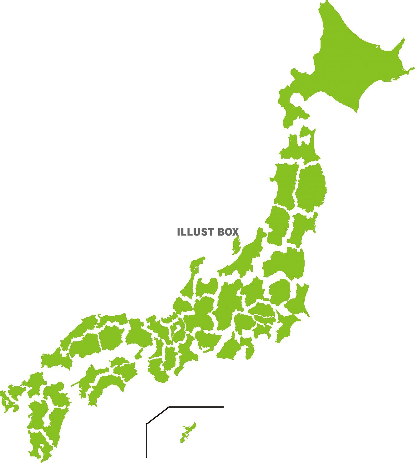 日本地図データ（分割）日本列島  46都道府県