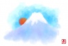 水彩の富士山