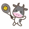丑12_25（テニスをする牛さん）