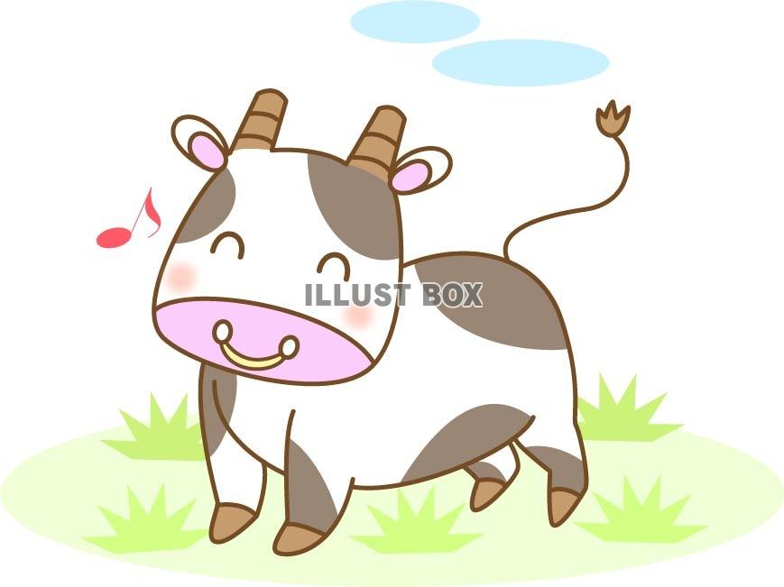 干支の牛　草原の牛