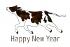 丑年年賀状牛シンプル干支動物シルエット1月新年冬お正月素材令和三年2021年和風
