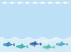 水彩タッチの魚と海のフレーム