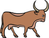 2021年丑年の年賀状用素材　エジプト　ヒエログリフの牛の絵　