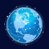 グローバルネットワークのシンボルイラスト - 北米, 中米地域