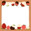 苺チョコレートのフレーム素材　正方形　ブラウン