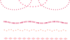 ピンクの水彩飾り罫線セット