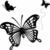 蝶のシルエットイラストセット