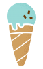 アイスクリームのイラスト（ミント）