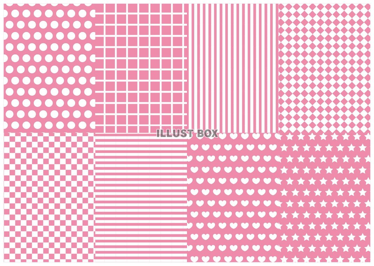 １パターン（水玉、線、チェック、ハート、星）ピンク