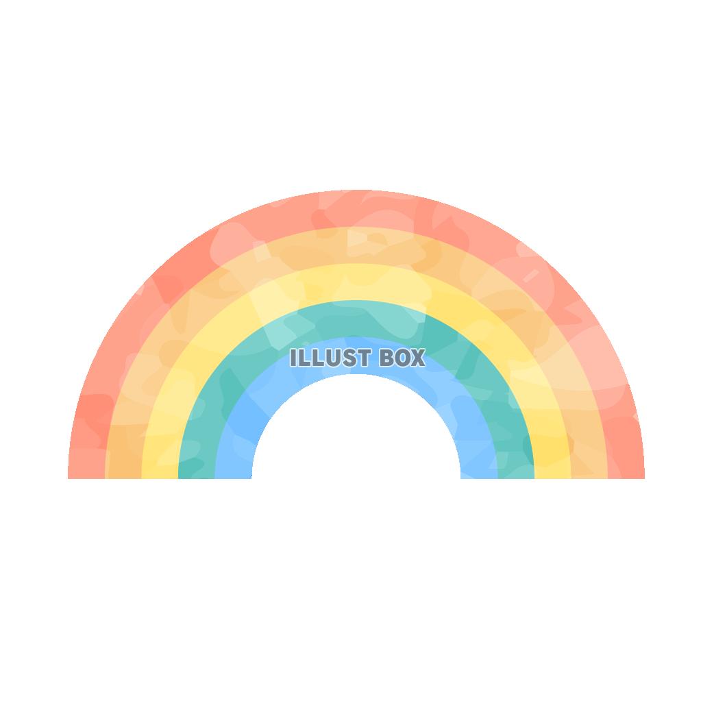 シンプルな色鉛筆風の虹のイラスト