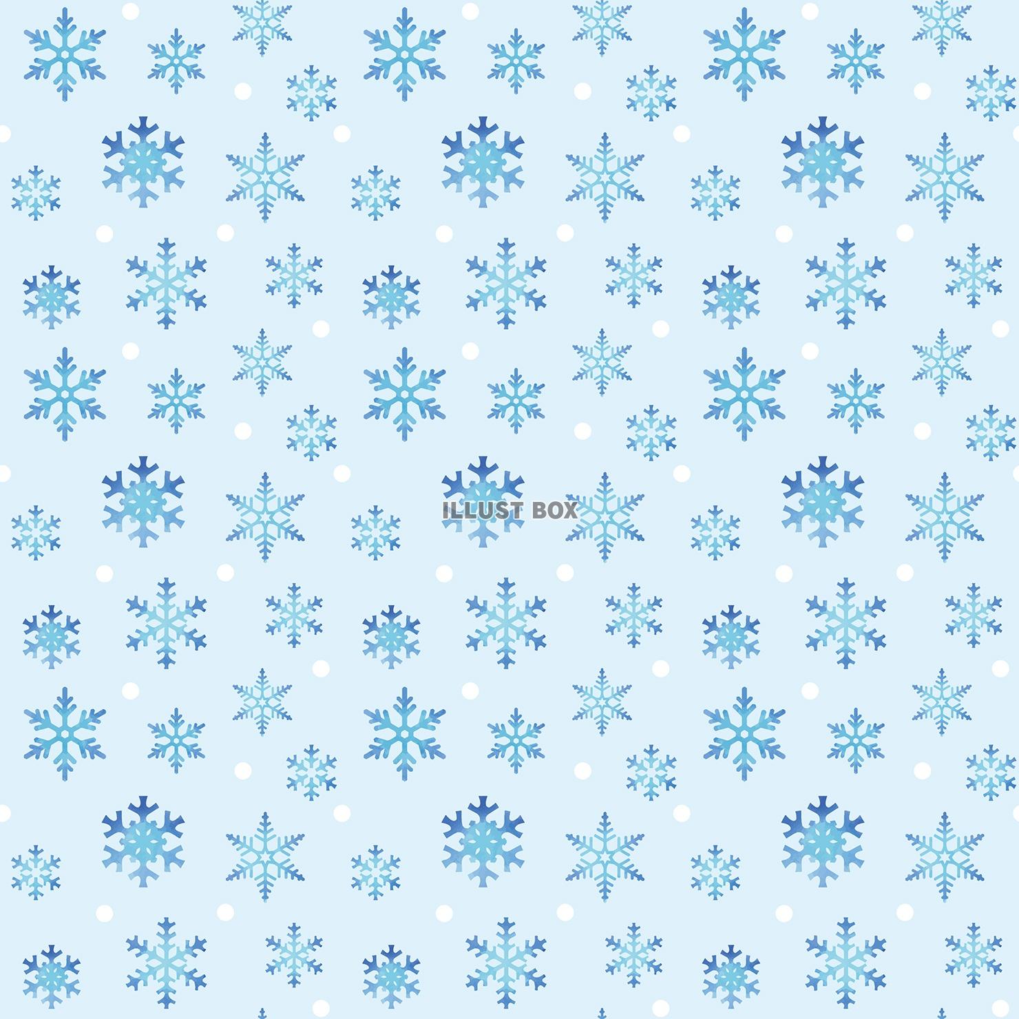 水彩の雪の結晶の背景素材