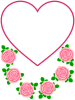 ハート薔薇フレームシンプル飾り枠素材イラスト。透過png  