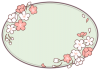 桜の丸いフレーム素材（抹茶色）