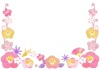 おしゃれ1月イメージ「お正月・梅の花・折り鶴」和風、和柄フレーム素材イラストのテンプレート「PDF・JPG」