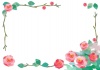 おしゃれな11月の「秋・山茶花」の和風、和柄の飾り枠のフレーム素材のイラストのテンプレート「PNG・PDF・JPG」