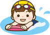 ビート板で泳ぐ子供