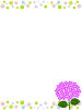 紫陽花水玉模様フレームシンプル飾り枠素材イラスト。透過png 