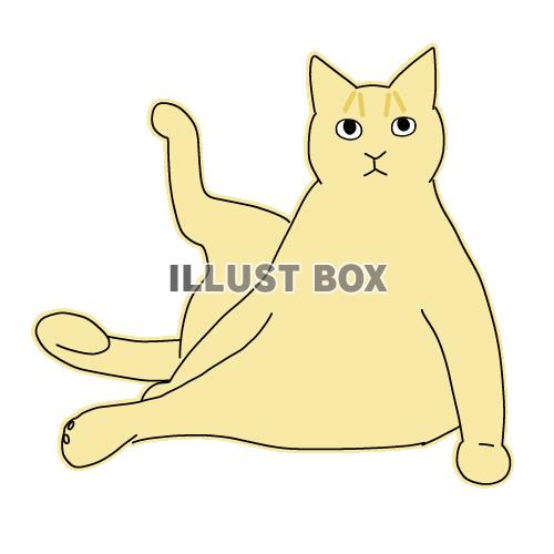 猫のシンプルかわいい全身イラスト　ヨガのポーズの猫3