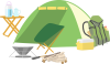 シンプルなソロキャンプ の道具セット2