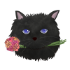 黒猫ちゃんとお花